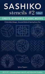 Sashiko Stencils, 2 Crests Borders Classic Motifs