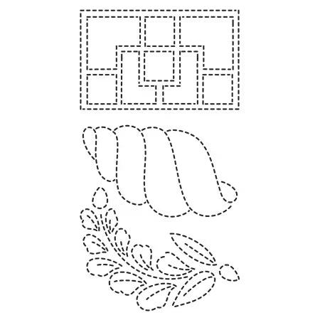 Sashiko Stencils, 2 Crests Borders Classic Motifs