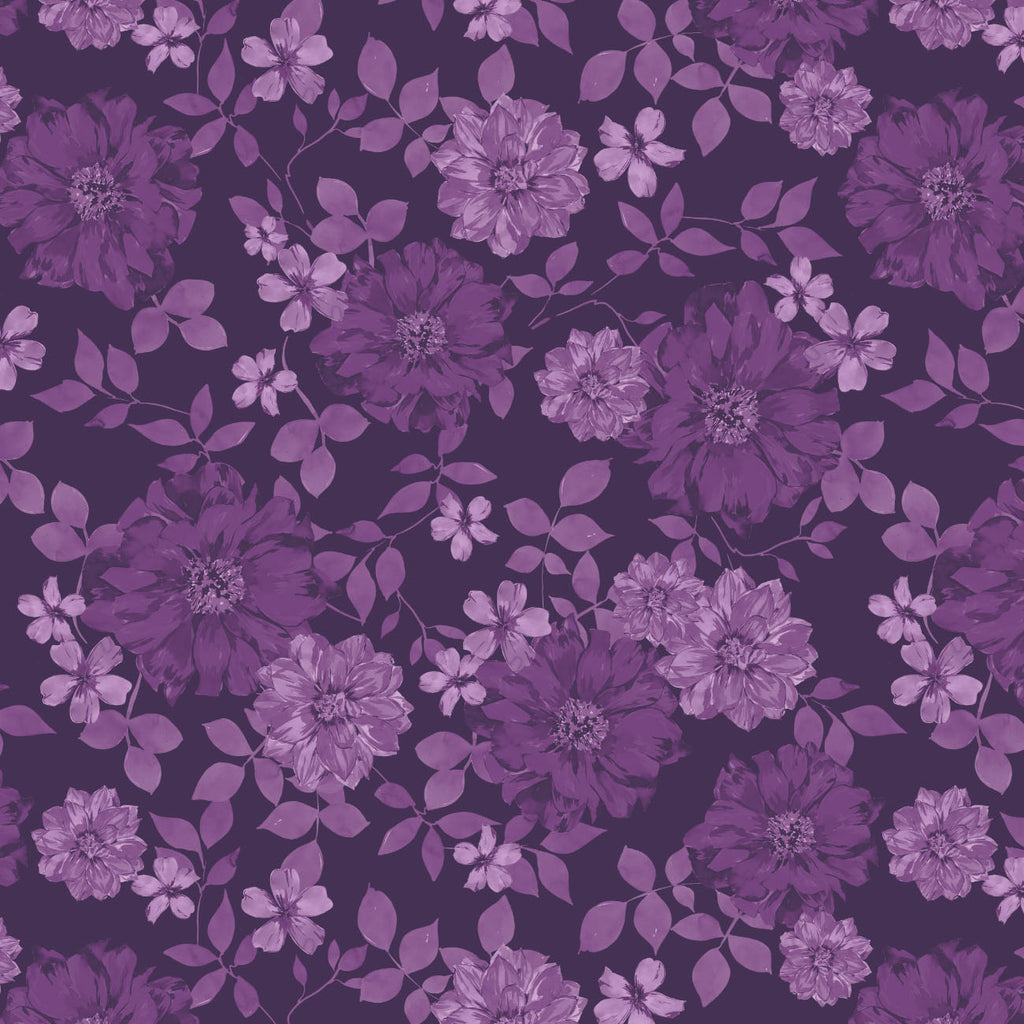 Celeste - Camelot Fabrics - Floral Paradise - Purple