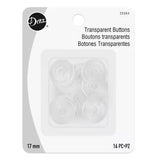 Dritz Buttons - 17mm 2 hole - Transparent Round