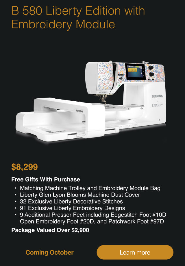Bernina 580 Liberty Edition Sewing/Embroidery Machine