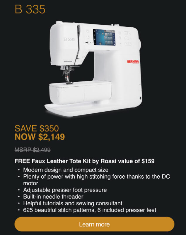 Bernina b335 Sewing Machine - Gen2