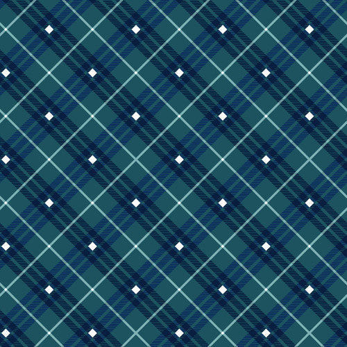 Gnome For The Holidays from Henry Glass - Navy Bias Plaid