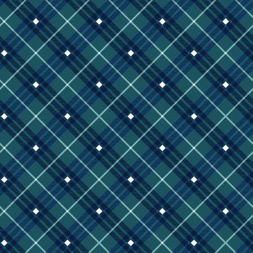 Gnome For The Holidays from Henry Glass - Navy Bias Plaid