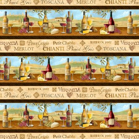 Wine Border Print- Tuscan Delights by Wilmington Prints - 3015-90502-132