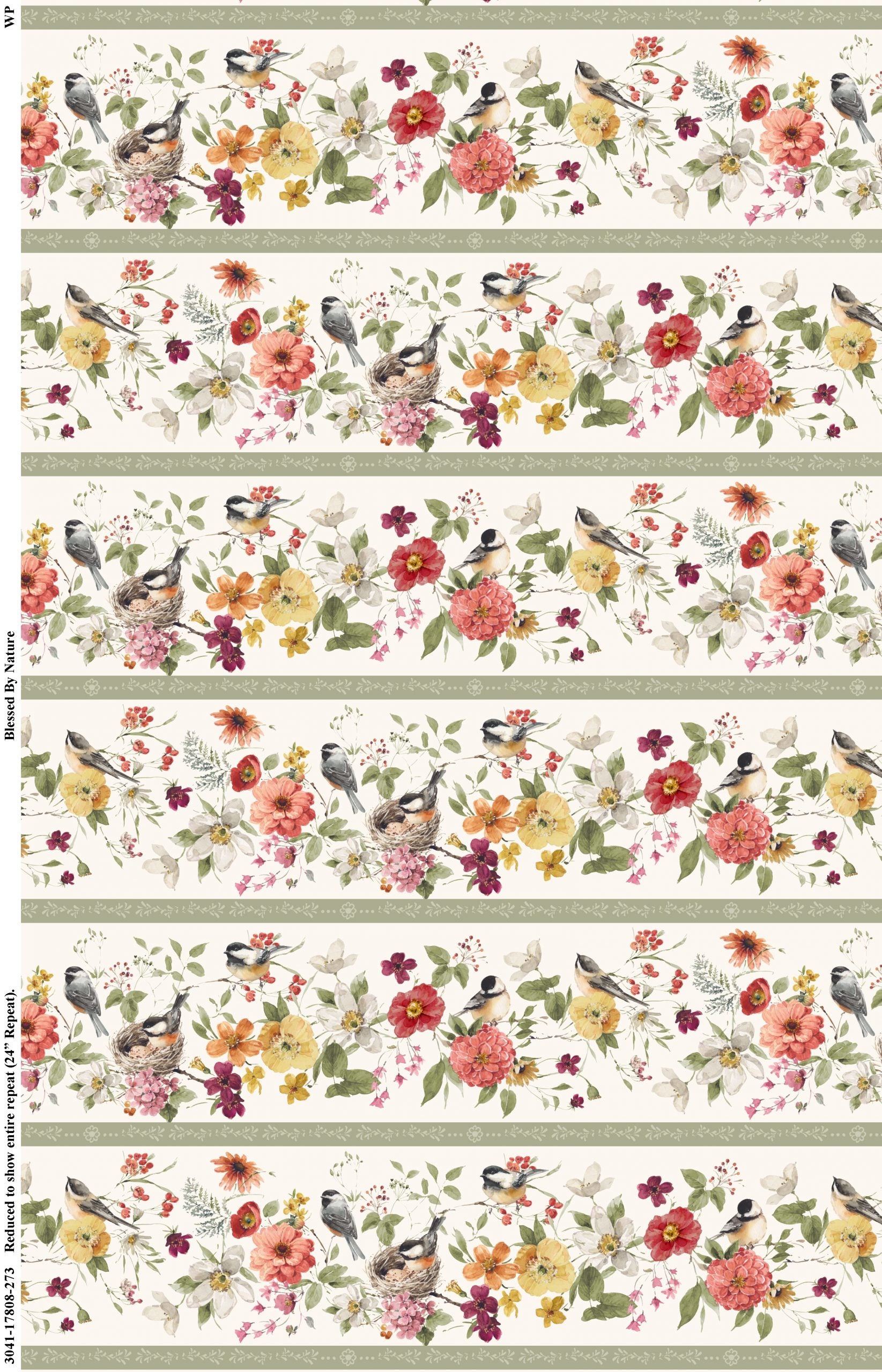 Wilmington Prints - Blessed by Nature - Cream Border