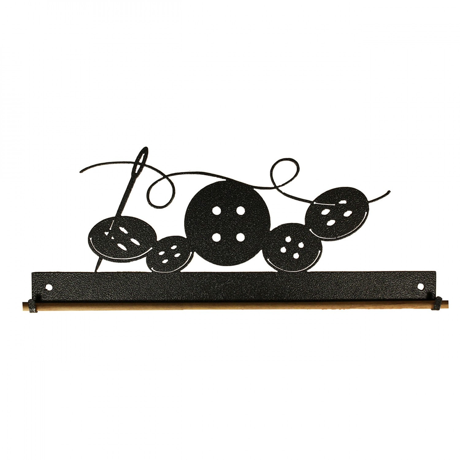 12in Buttons Fabric Holder Charcoal