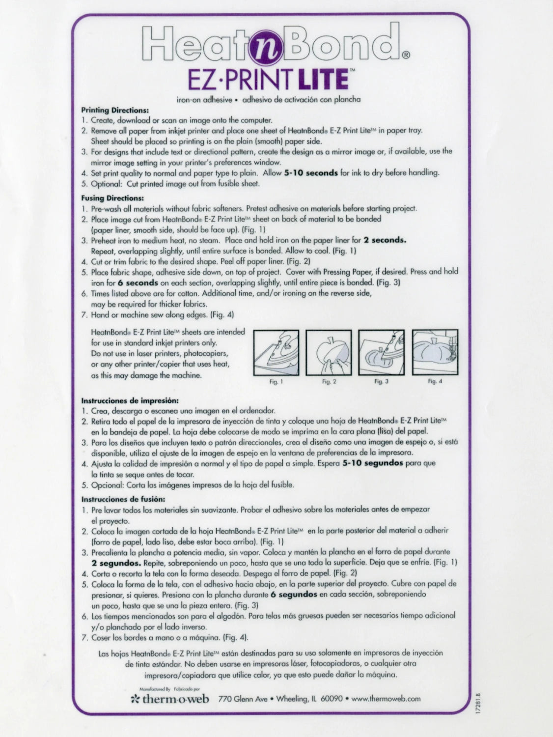 HEATNBOND EZ Print Lite 10 pcs - 22 x 28cm