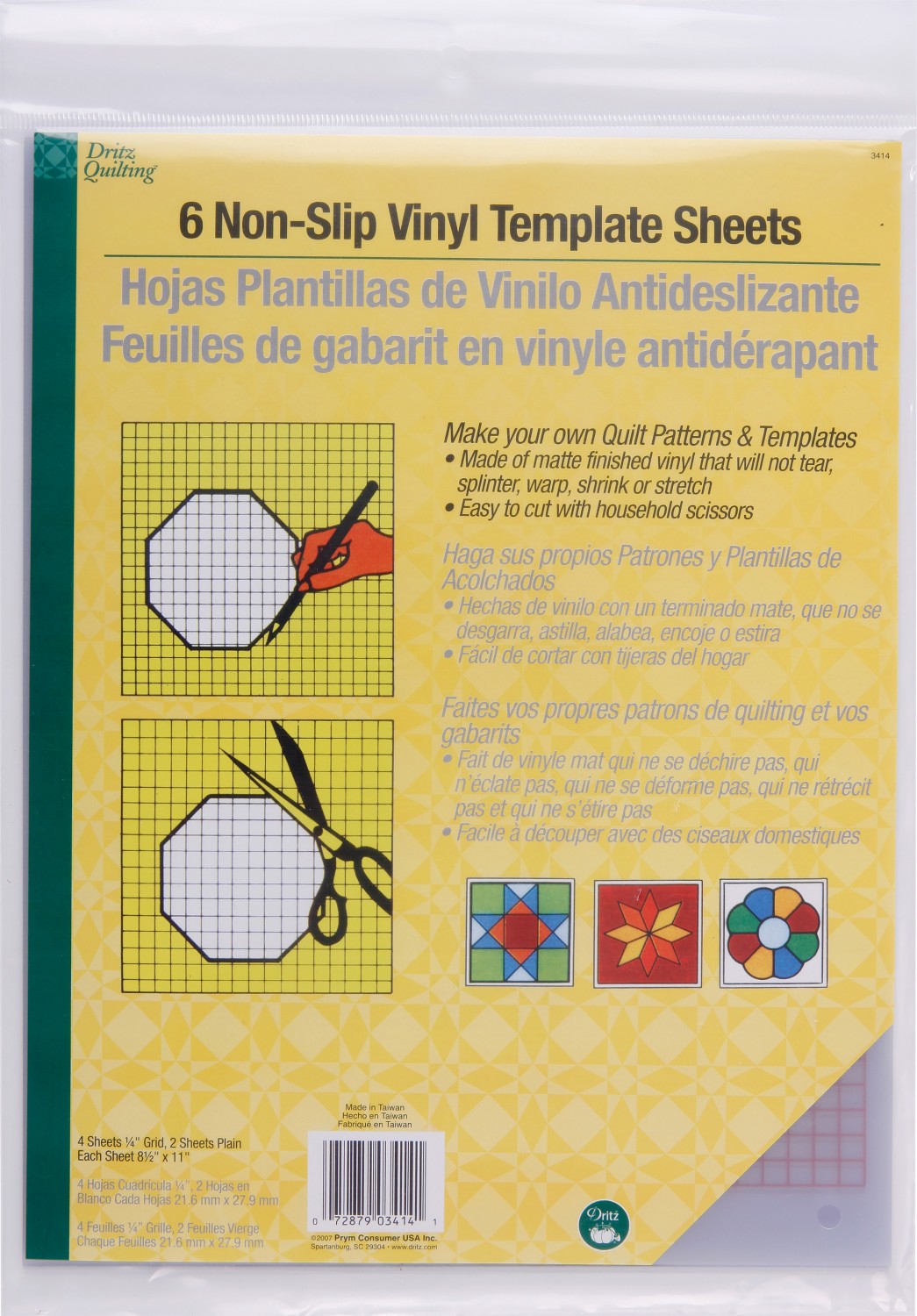 Non-Slip Vinyl Template Sheets - 6pc