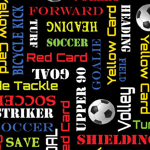 World Cup by Benartex - Soccer Words in Black