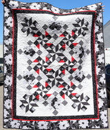 Store Sample- Twin Quilt- Red, White, Black Floral