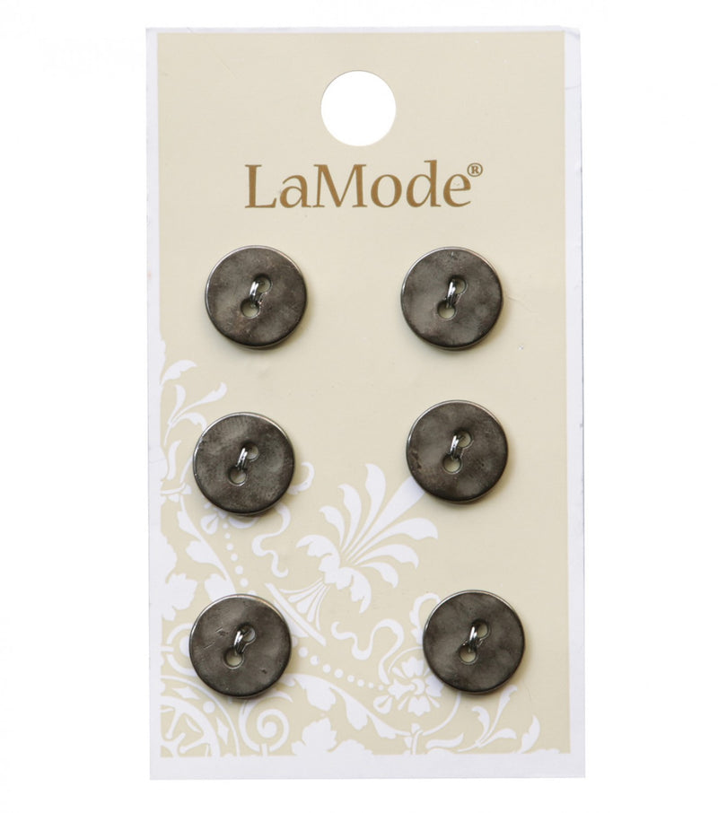 LaMode Buttons - Gunmetal Hammered Metal 7/16in 11mm 2 hole
