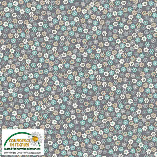 Basic Grey Quilters Combination by Stof -  SMALL FLOWERS 4518-071