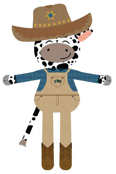 Riley Blake - Country Life 36in x 43 1/2in Boris the Cow Doll Panel