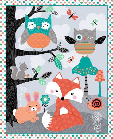 Owl's Woodland Adventure - Quilt Panel