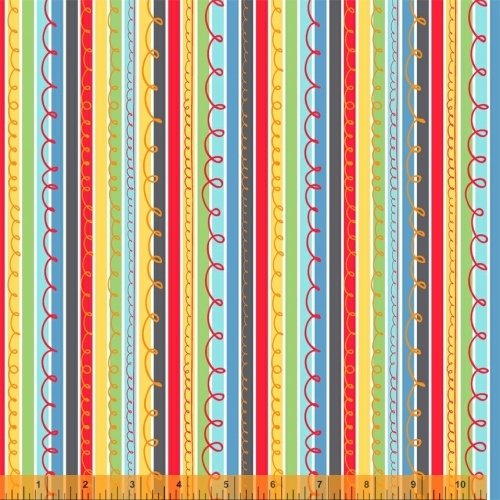 International Textiles - A to Zoo - Multi Color Strips- 52216-X