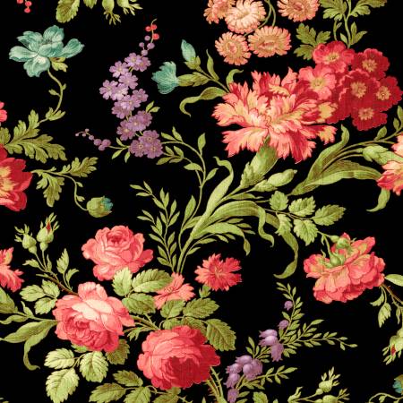 Whistler Studios Black Classic Floral 108in Wide Back