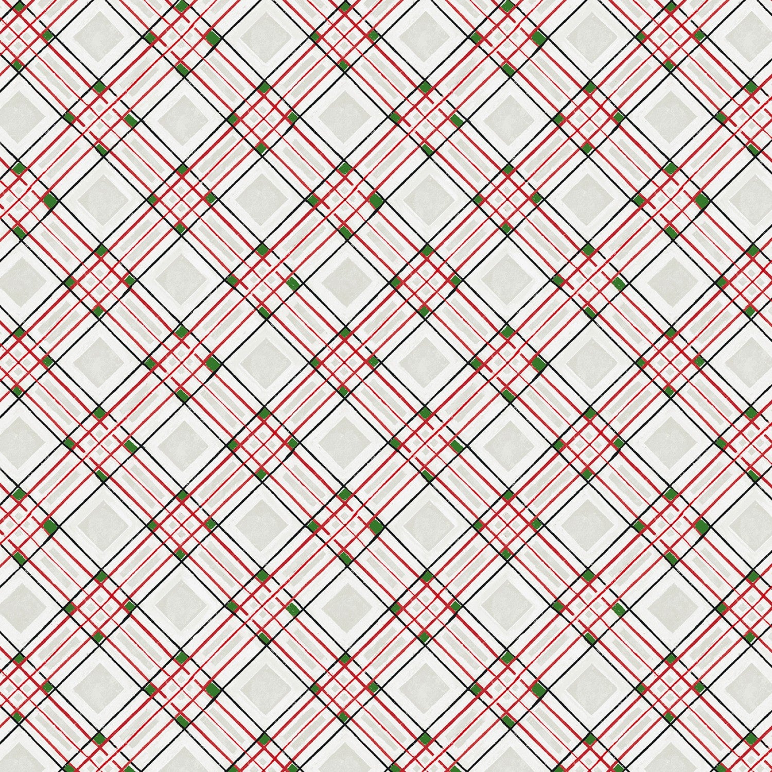 Holiday Greetings - Ivory Festive Plaid