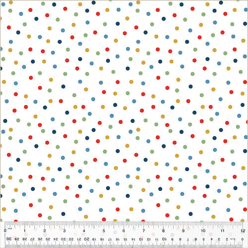 Windham Fabrics Clover & Dot White Polka Dot Fabric