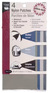 Nylon Stick on Patch Camping Colors 3in x 7in 4 piece