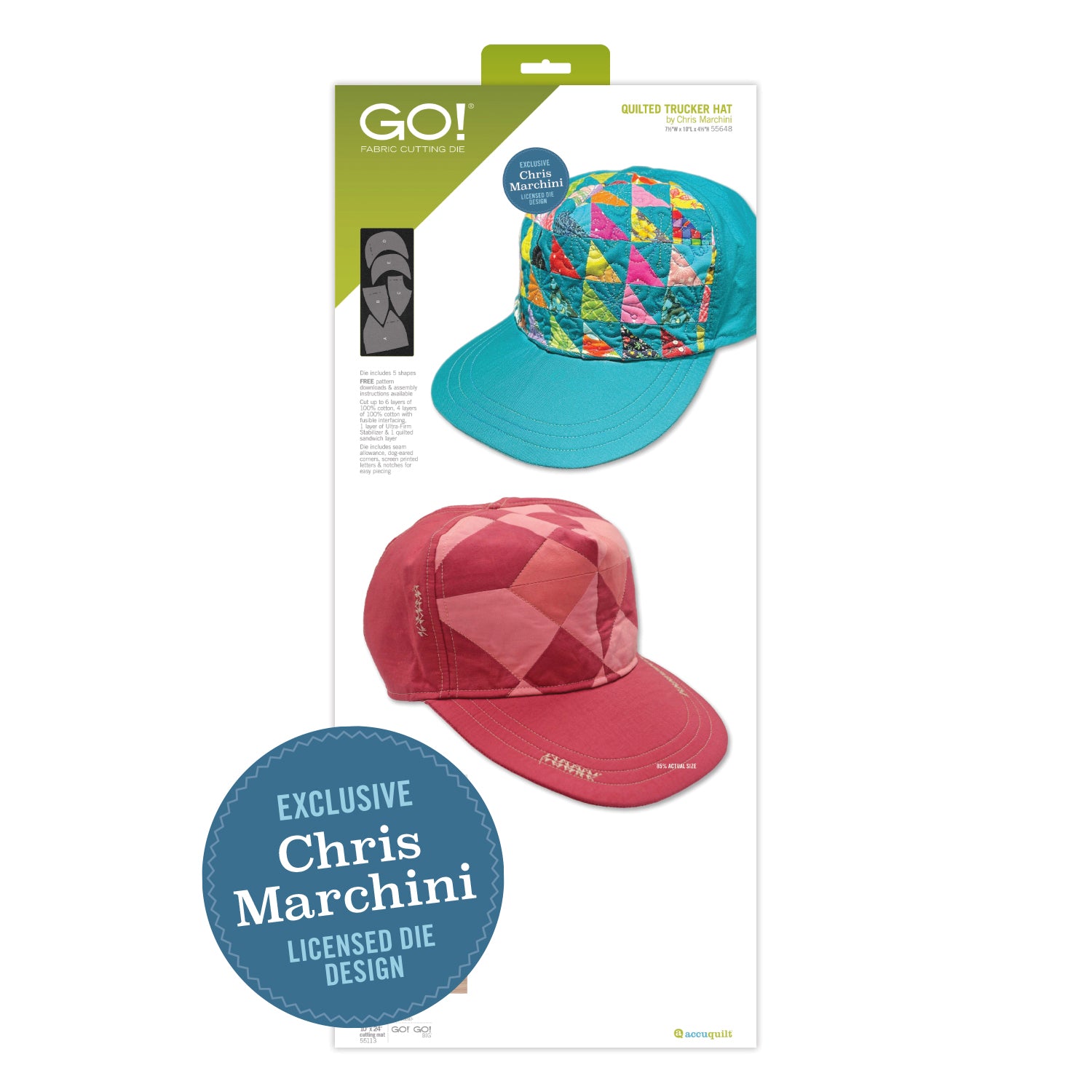 GO! Quilted Trucker Hat Die by Chris Marchini