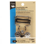 Dritz Overall Buckle With No Sew Buttons 1-1/4" Nickel
