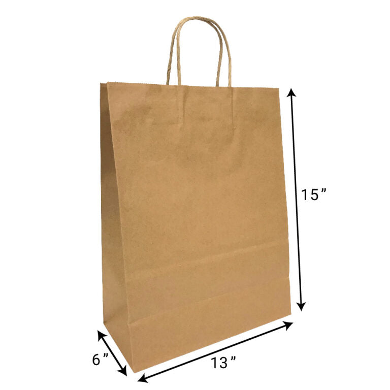 Celebrity 13 x 6 x 15″ 100% Recycled Kraft Paper Shopping Bag
