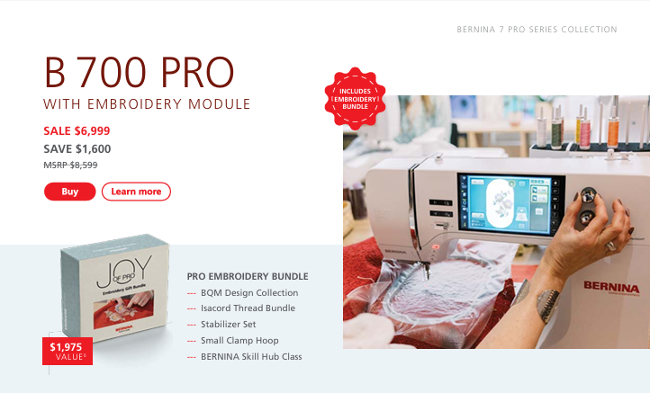 Bernina 700 PRO Embroidery Machine