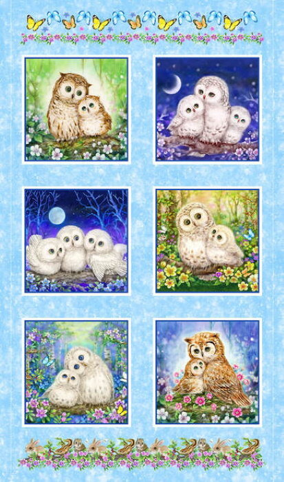 Epic Owls Panel- QP-582- by Kayomi Harai