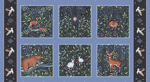 Woodland Magic - Ashley Satanosky - Periwinkle Magic Blocks Panel - 8005S-77