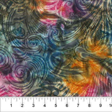 Banyan Batik - Color me Banyan, Swirls - Wild Orange - 80755-59