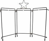 4in x 9in Tabletop Tri-Stand With Star Hanger - Gray