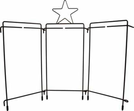 4in x 9in Tabletop Tri-Stand With Star Hanger - Gray