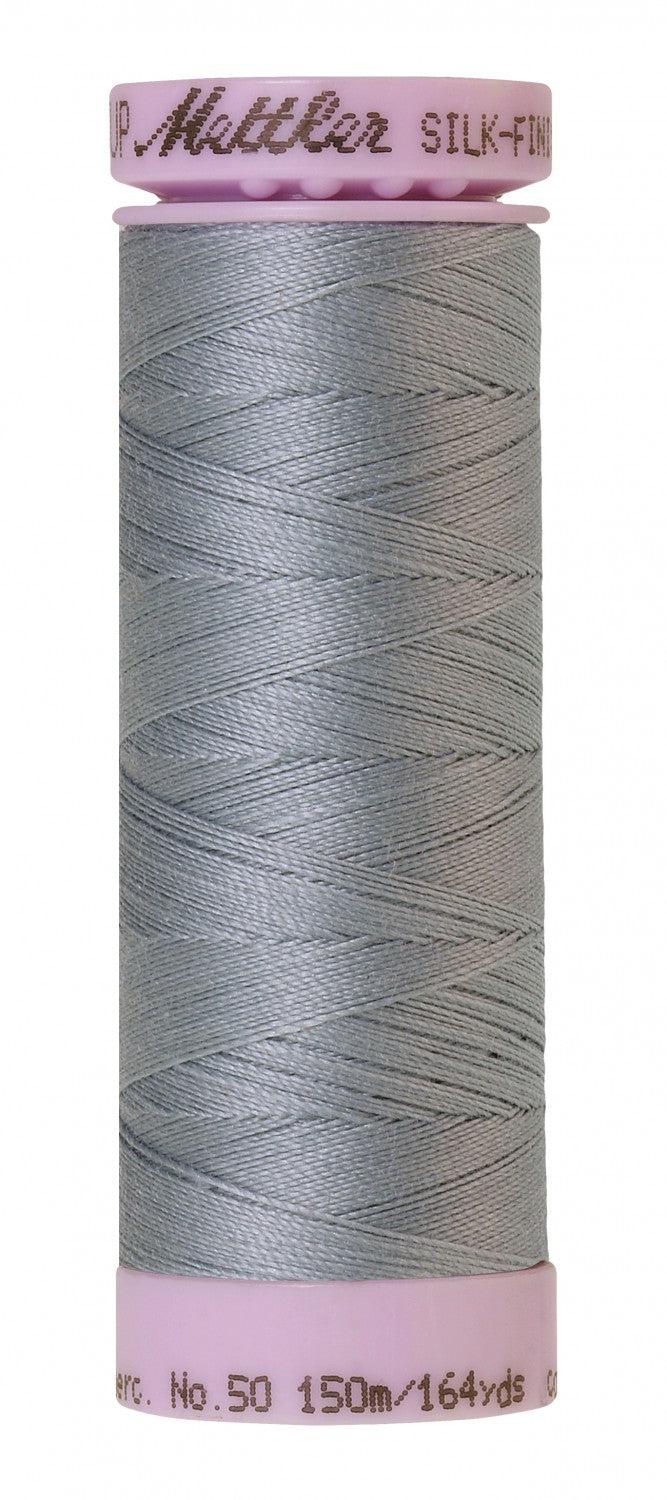 Mettler Silk-finish 50wt Solid Cotton Thread 164yd/150m Ash Blue