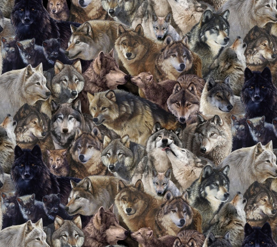 Elizabeth's Studio - Canis Lupus - Packed Wolves 9704-Multi