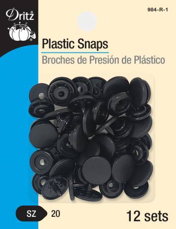 Dritz Snaps Plastic Round - Black