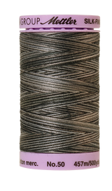 Mettler  Silk-Finish 50wt Variegated Cotton Thread 500yd/457M Charcoal