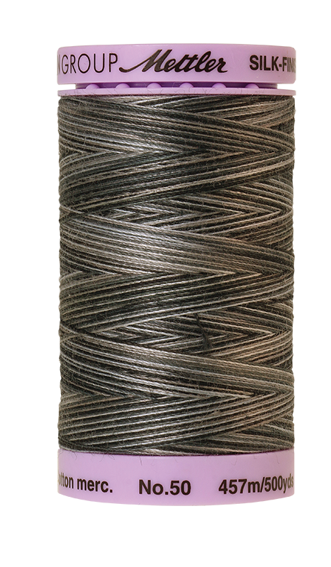 Mettler  Silk-Finish 50wt Variegated Cotton Thread 500yd/457M Charcoal