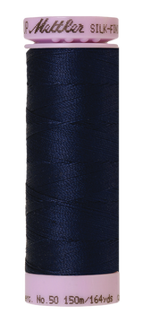 Mettler Silk-Finish -Navy - 50wt Cotton Thread 164yd/150m