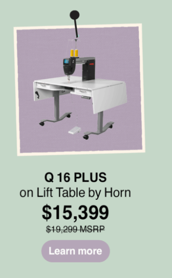 Bernina Q16 & Q16 Plus Long Arm Quilting Machine