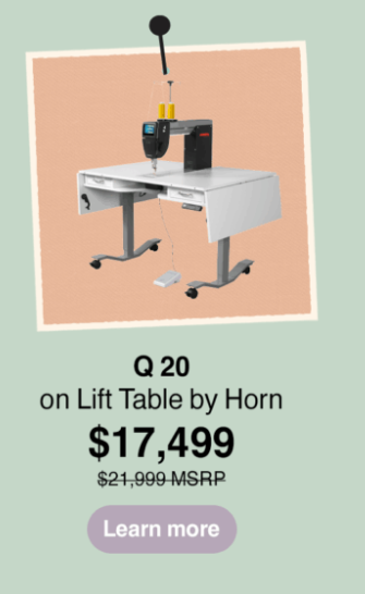 Bernina Q20 Sit down Quilting Machine