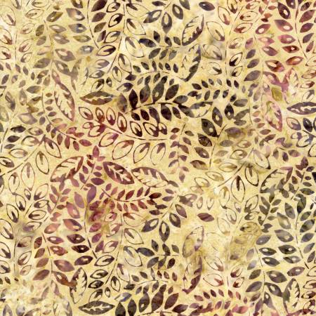 Timeless Treasures Tonga Batik - Pebble Leafty Vines - B2328- PEBBLE