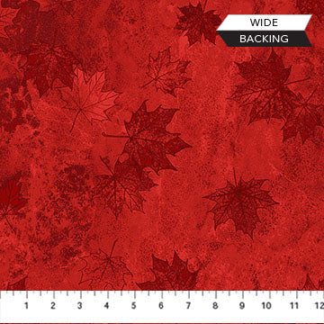Oh Canada 14 - Stonehenge - Large Tonal Leaves Red - Wide Back - B29017-24