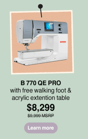 Bernina 770QE PRO  Sewing/Embroidery Machine