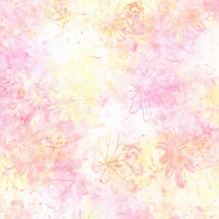 Timeless Treasures Tonga Batik - Opal Splattered Tropical Flowers - B8749-OPAL