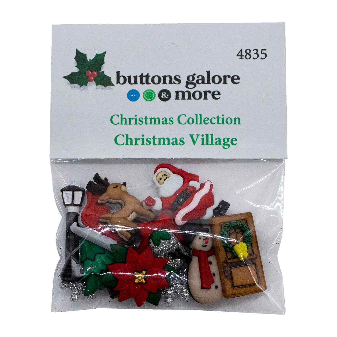 Christmas Village Buttons - 13 pcs