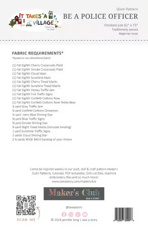 Be a Police Officer Quilt Pattern