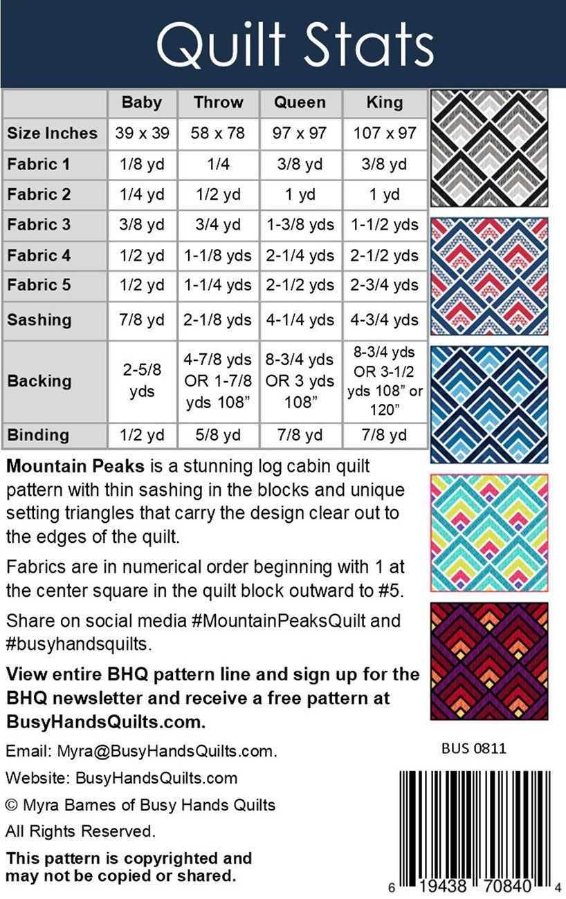 Mountain Peaks Quilt Pattern