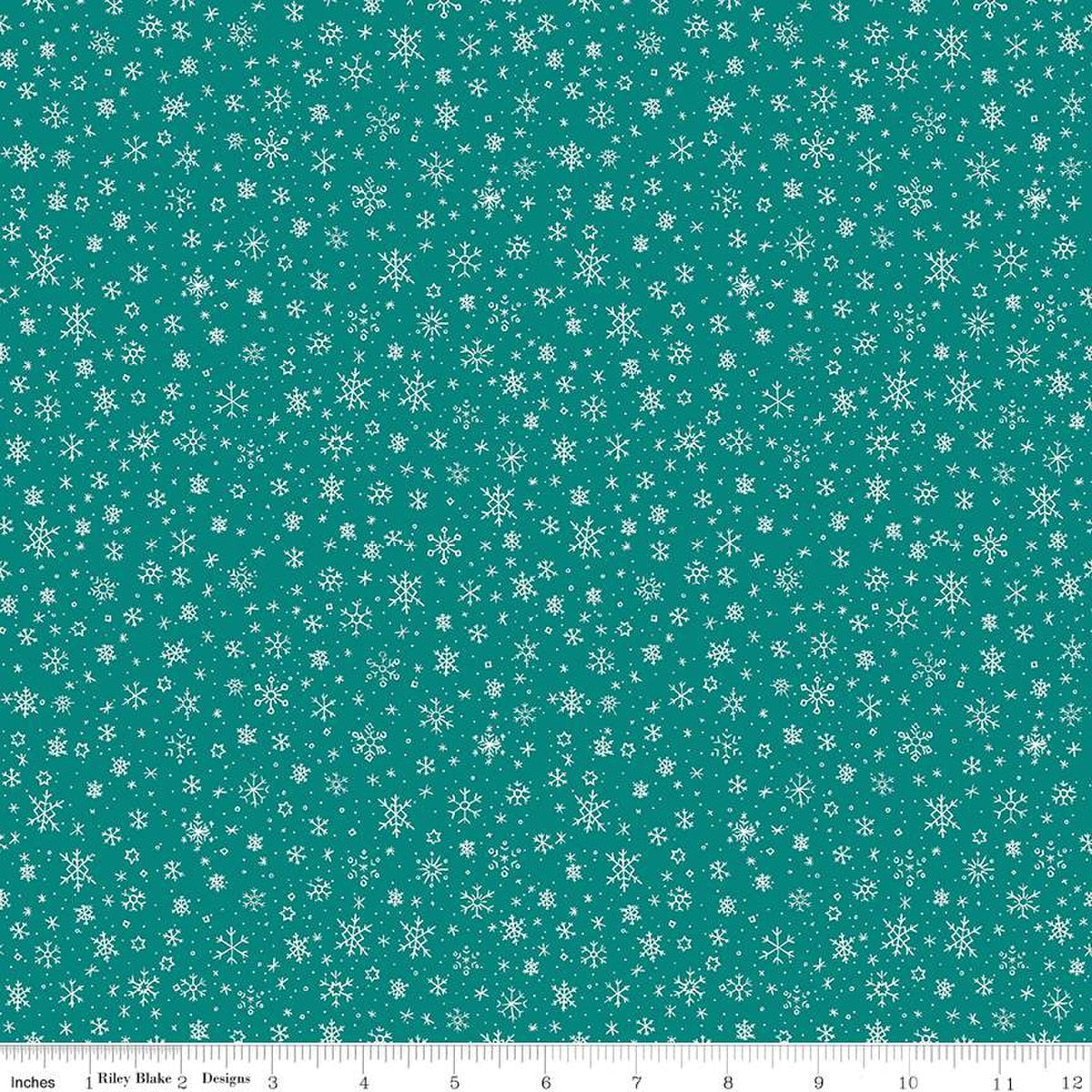 Riley Blake - Corinne Wells - Ski Hill - Snowflakes Teal - C14776-TEAL