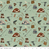 Riley Blake - Let's Wander - Gone Fishing Sage - C16881-SAGE